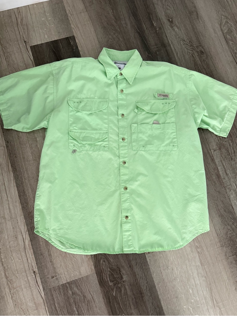 Columbia Men's Short Sleeve Button-Down Shirt - Mint Green